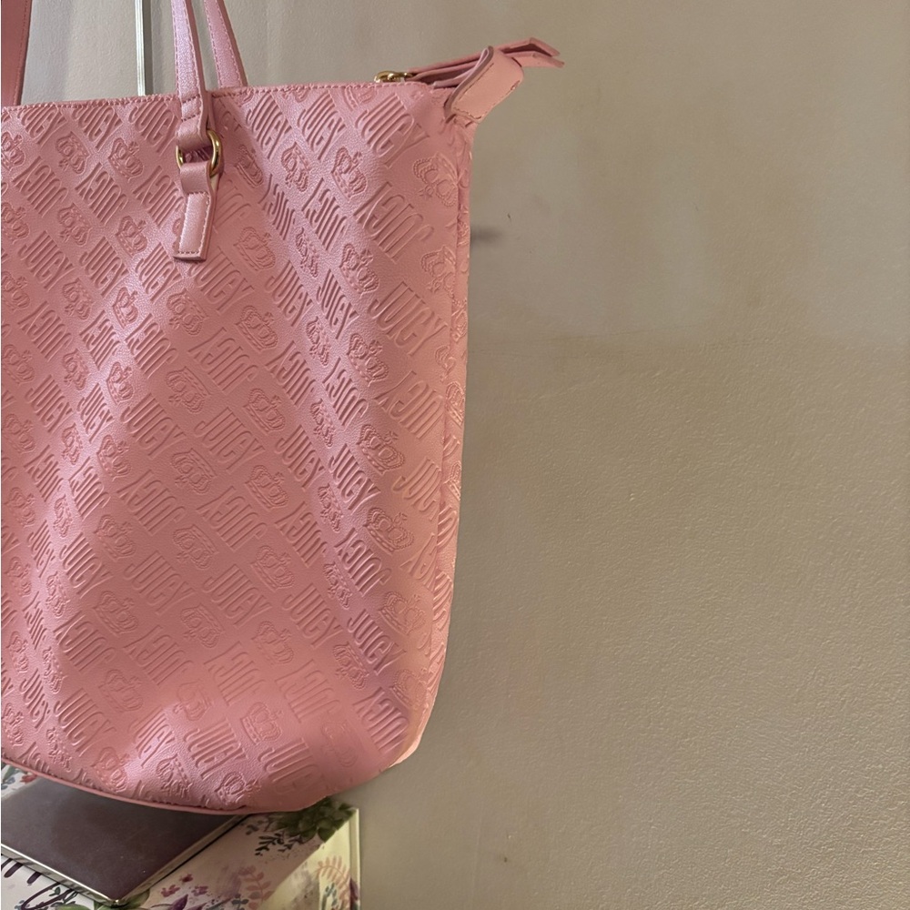 Juicy Couture Back to Juicy Tote Pink Bag with Metallic Accents NWT 18x13 - Picture 7 of 11